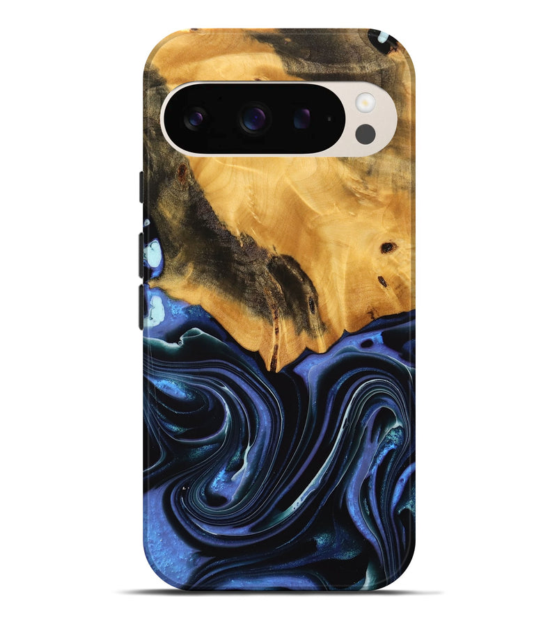 Pixel 9 Pro XL Wood Live Edge Phone Case - Kathlin (Blue, 739085)