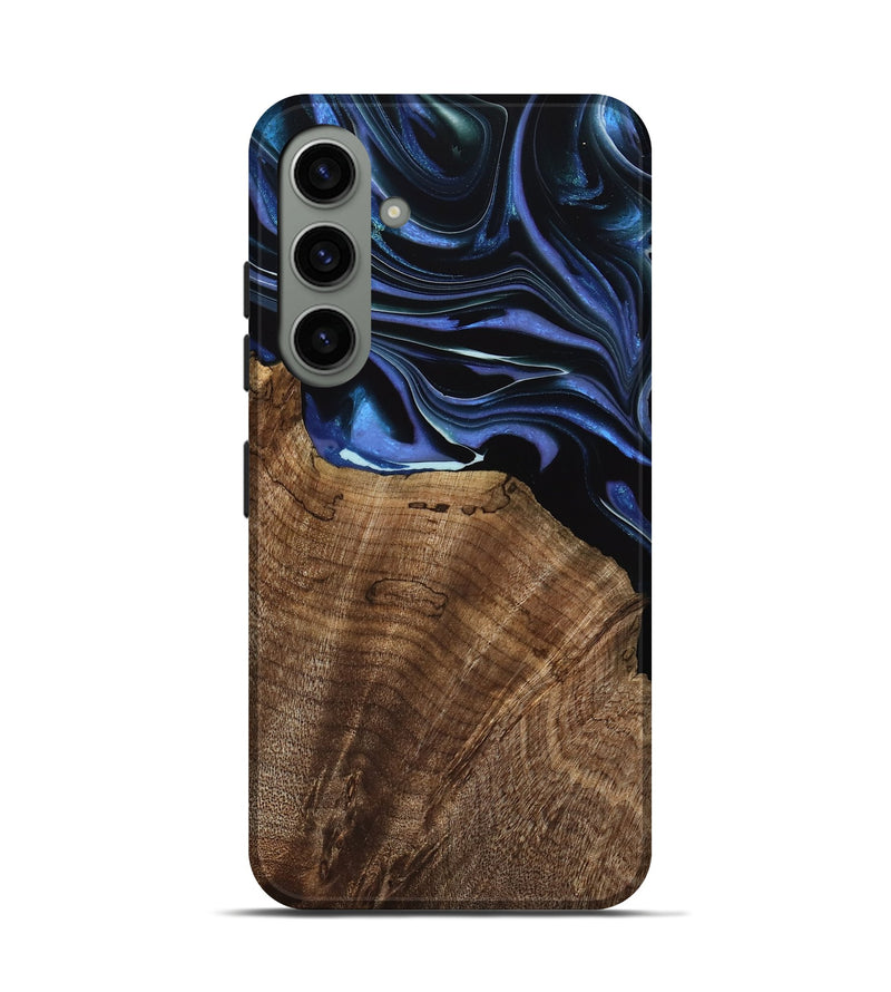 Galaxy S24 Wood Live Edge Phone Case - Olie (Blue, 739086)