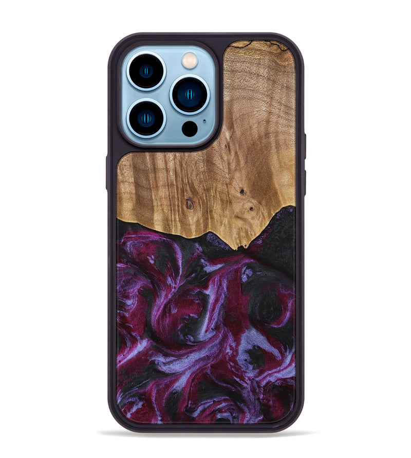 iPhone 14 Pro Max Wood Phone Case - Marlena (Purple, 739107)