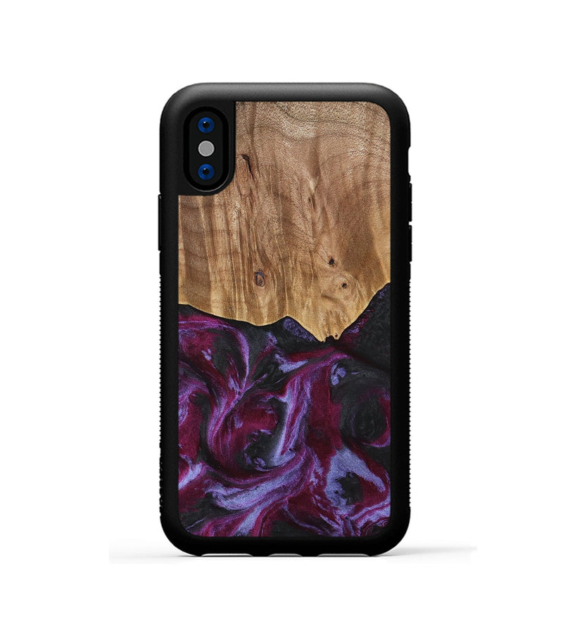 iPhone Xs Wood Phone Case - Marlena (Purple, 739107)