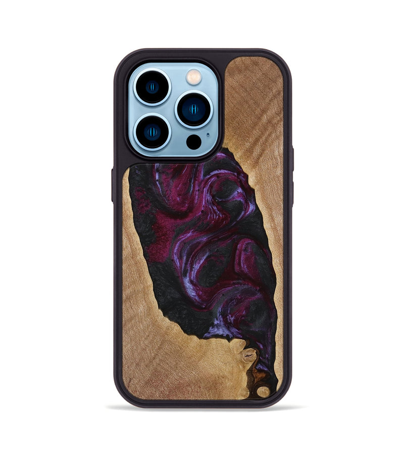 iPhone 14 Pro Wood Phone Case - Orrin (Purple, 739108)