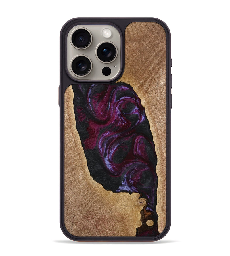 iPhone 15 Pro Max Wood Phone Case - Orrin (Purple, 739108)