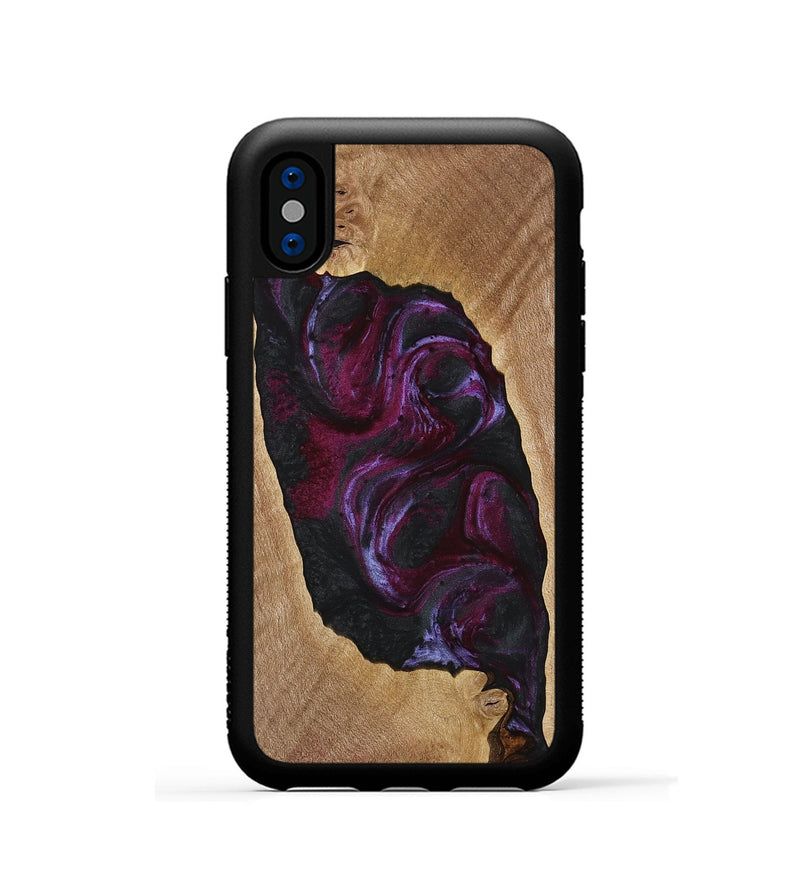 iPhone Xs Wood Phone Case - Orrin (Purple, 739108)