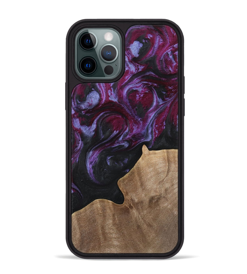 iPhone 12 Pro Max Wood Phone Case - Shirlee (Purple, 739128)