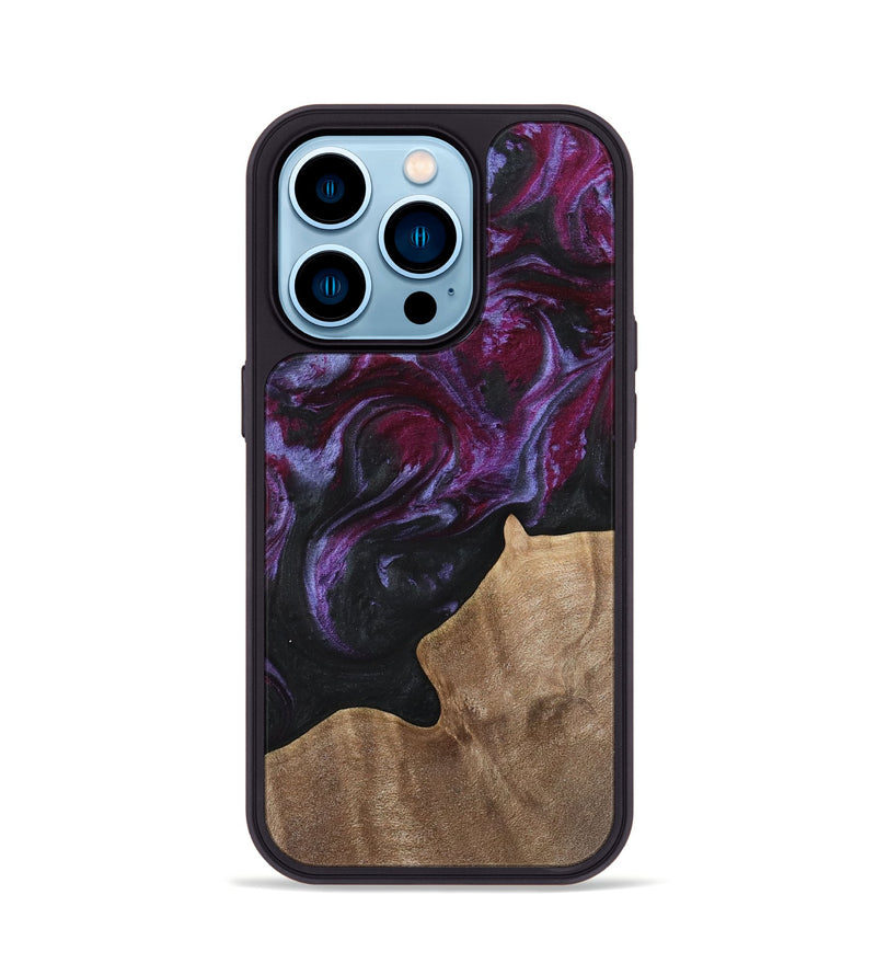 iPhone 14 Pro Wood Phone Case - Shirlee (Purple, 739128)