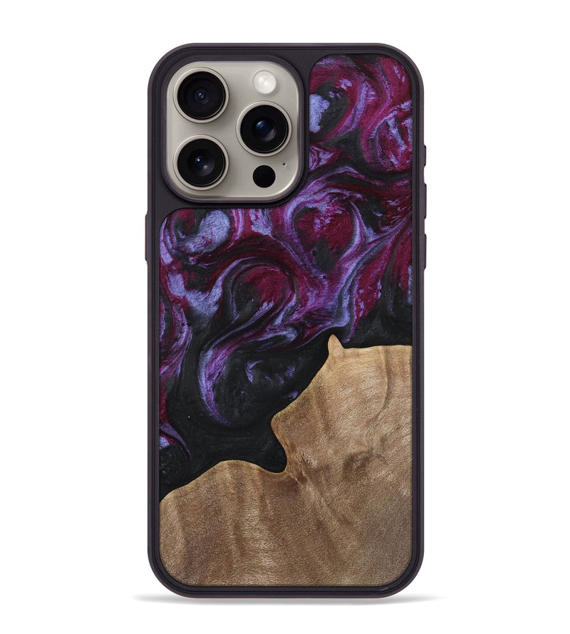 iPhone 15 Pro Max Wood Phone Case - Shirlee (Purple, 739128)