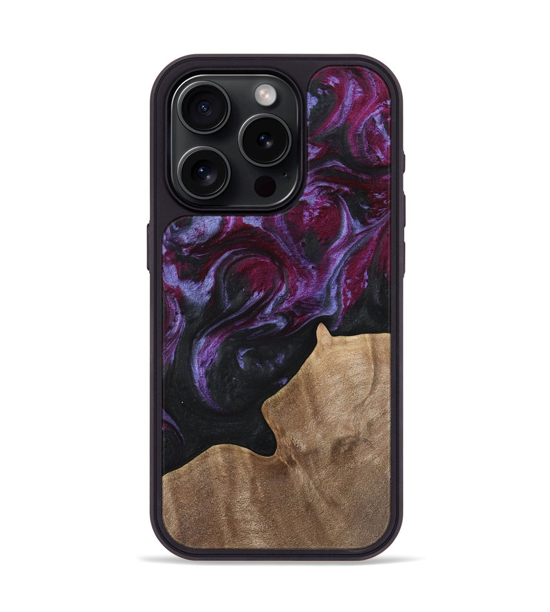 iPhone 15 Pro Wood Phone Case - Shirlee (Purple, 739128)