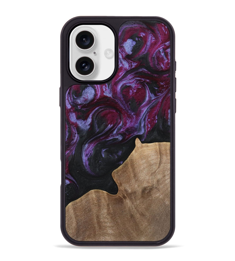 iPhone 16 Plus Wood Phone Case - Shirlee (Purple, 739128)