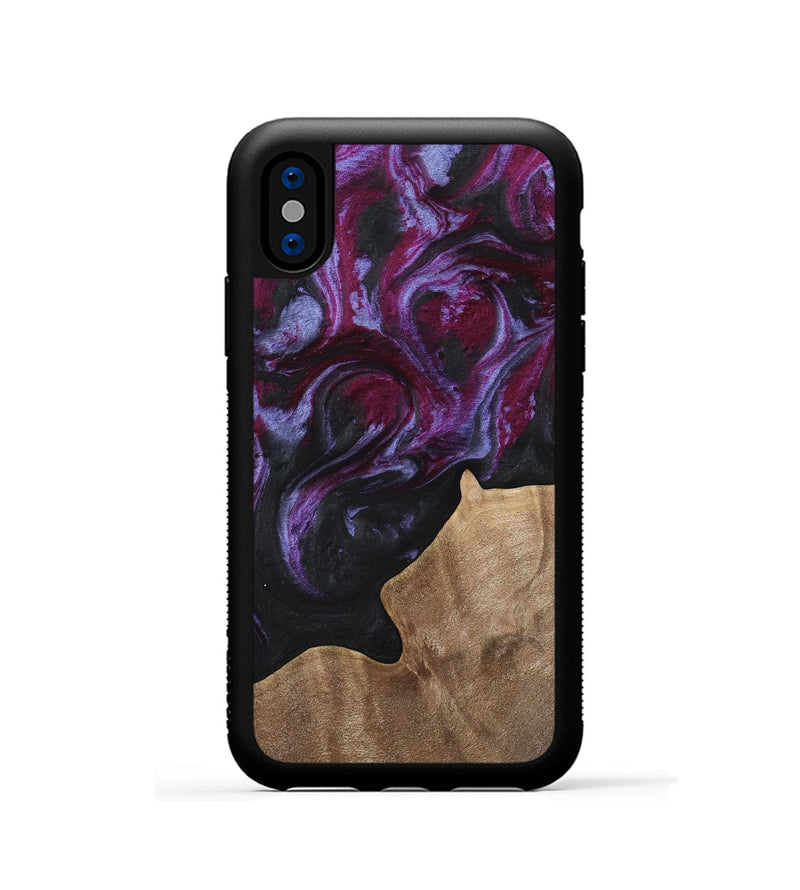 iPhone Xs Wood Phone Case - Shirlee (Purple, 739128)