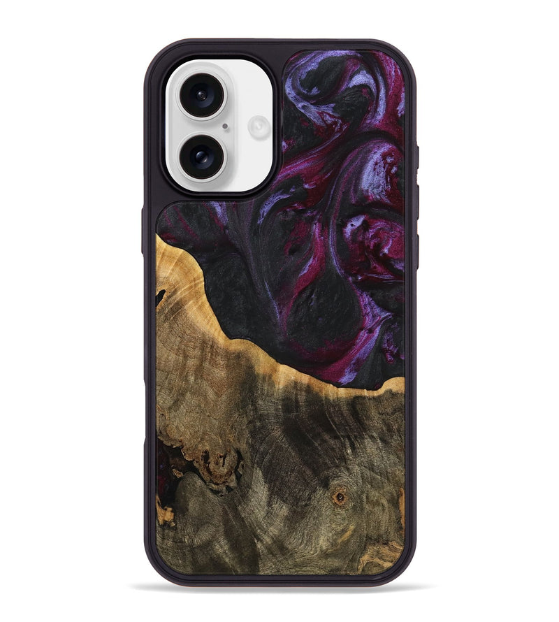 iPhone 16 Plus Wood Phone Case - Marwan (Purple, 739170)