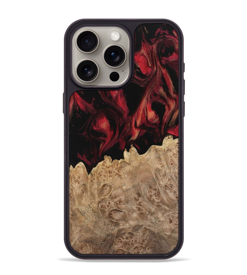 iPhone 15 Pro Max Wood Phone Case - Marlies (Red, 739279)