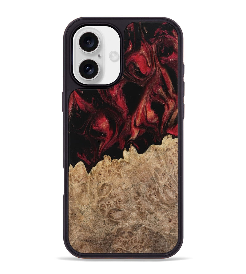 iPhone 16 Plus Wood Phone Case - Marlies (Red, 739279)