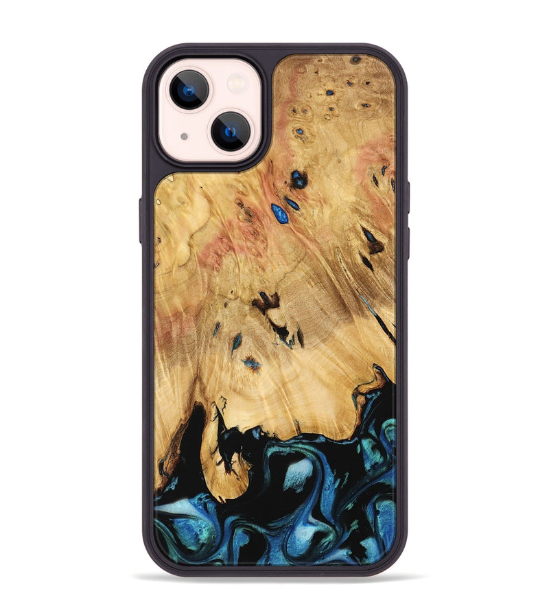 iPhone 14 Plus Wood Phone Case - Qiana (Blue, 739282)