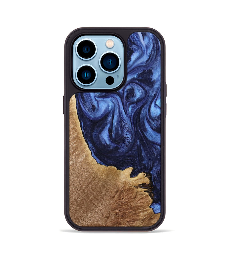 iPhone 14 Pro Wood Phone Case - Brekel (Blue, 739288)