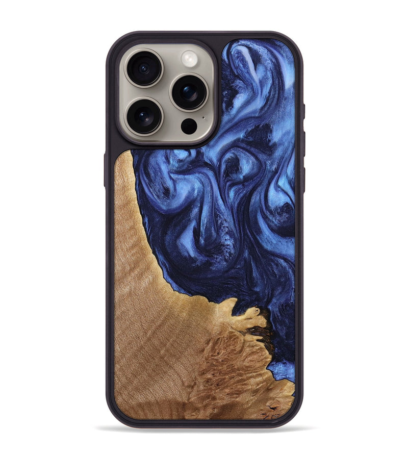 iPhone 15 Pro Max Wood Phone Case - Brekel (Blue, 739288)