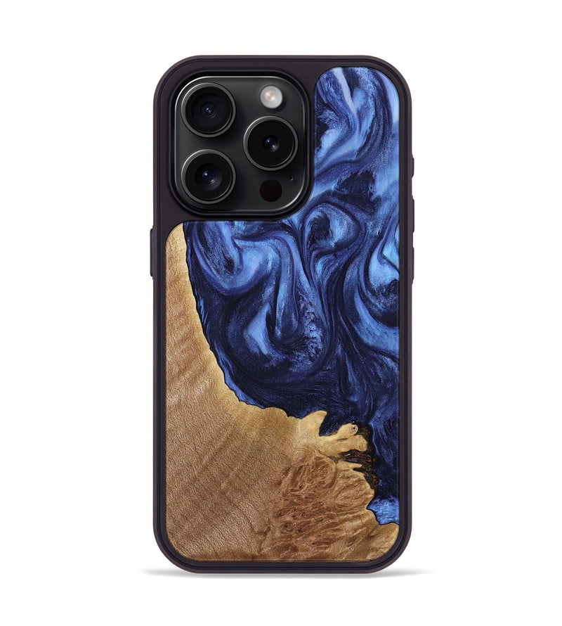 iPhone 15 Pro Wood Phone Case - Brekel (Blue, 739288)