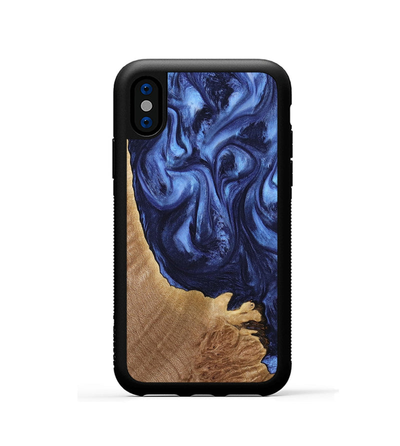 iPhone Xs Wood Phone Case - Brekel (Blue, 739288)