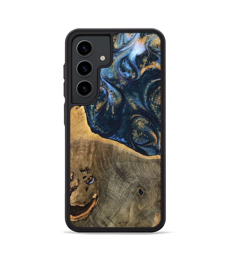 Galaxy S24 Wood Phone Case - Gussi (Teal & Gold, 739305)