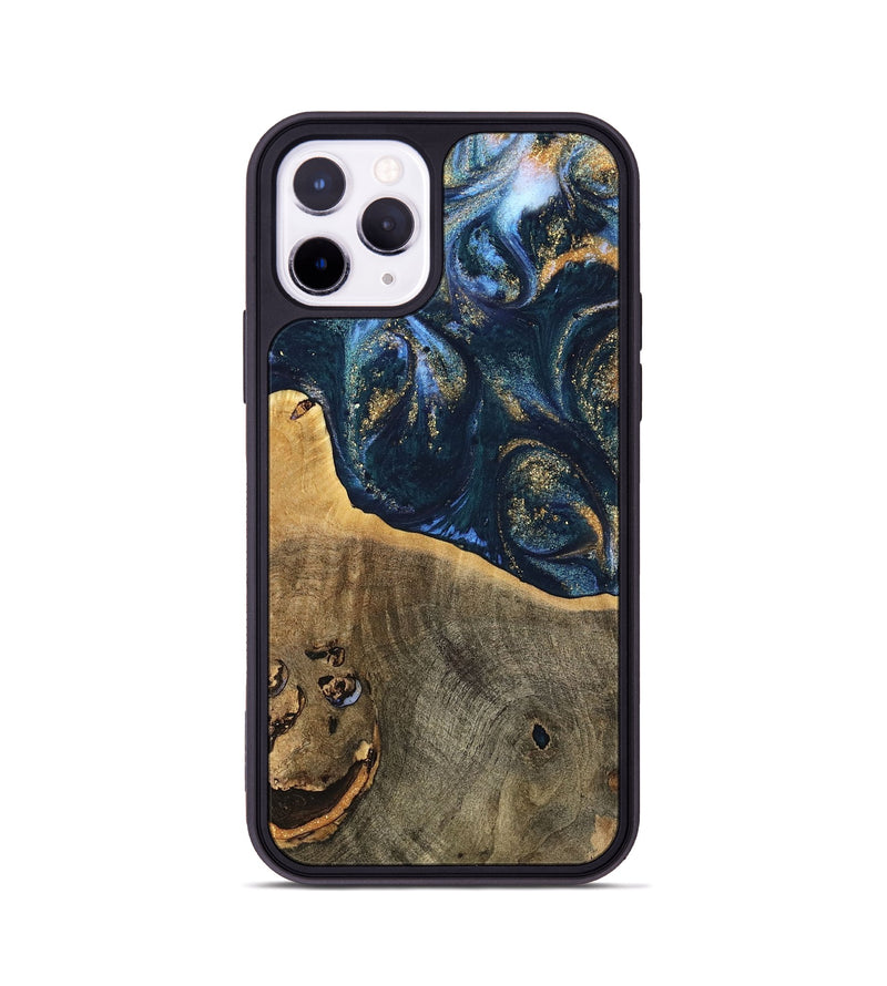 iPhone 11 Pro Wood Phone Case - Gussi (Teal & Gold, 739305)