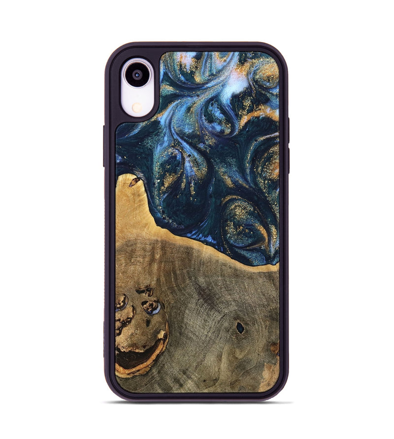 iPhone Xr Wood Phone Case - Gussi (Teal & Gold, 739305)