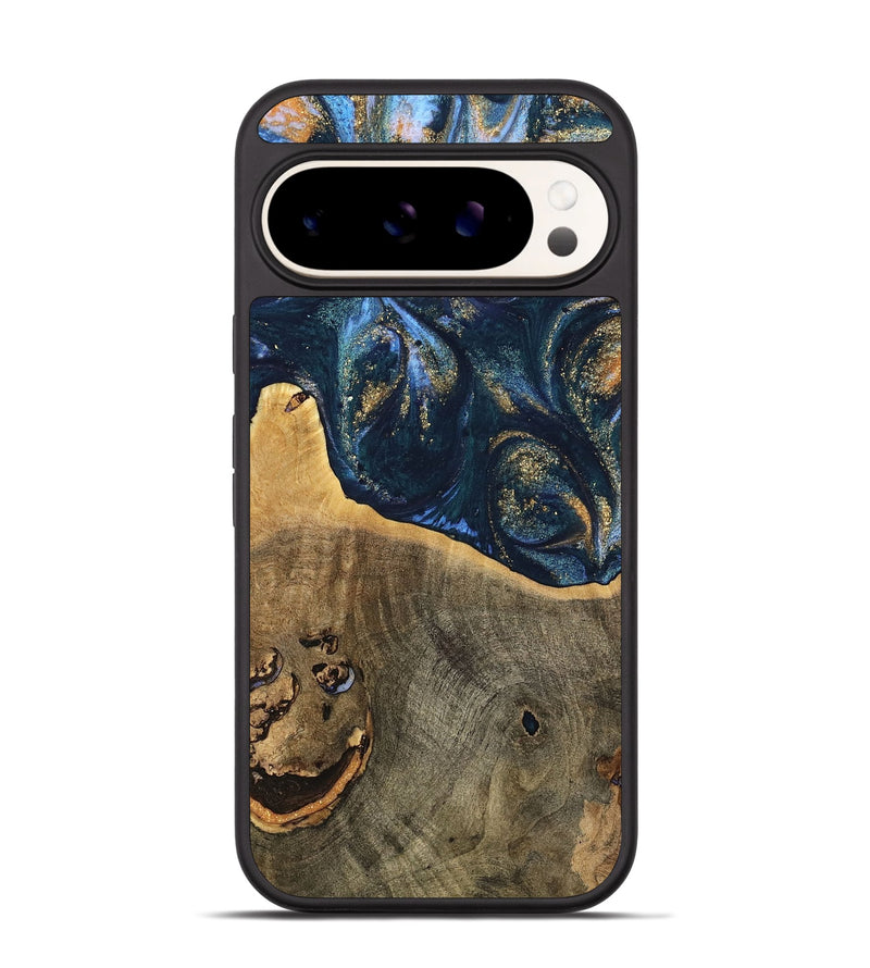 Pixel 9 Pro Wood Phone Case - Gussi (Teal & Gold, 739305)