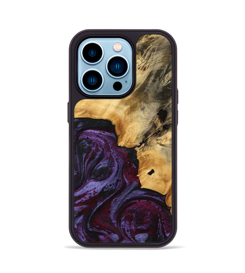 iPhone 14 Pro Wood Phone Case - Vicu (Purple, 739330)