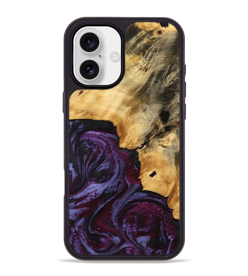 iPhone 16 Plus Wood Phone Case - Vicu (Purple, 739330)