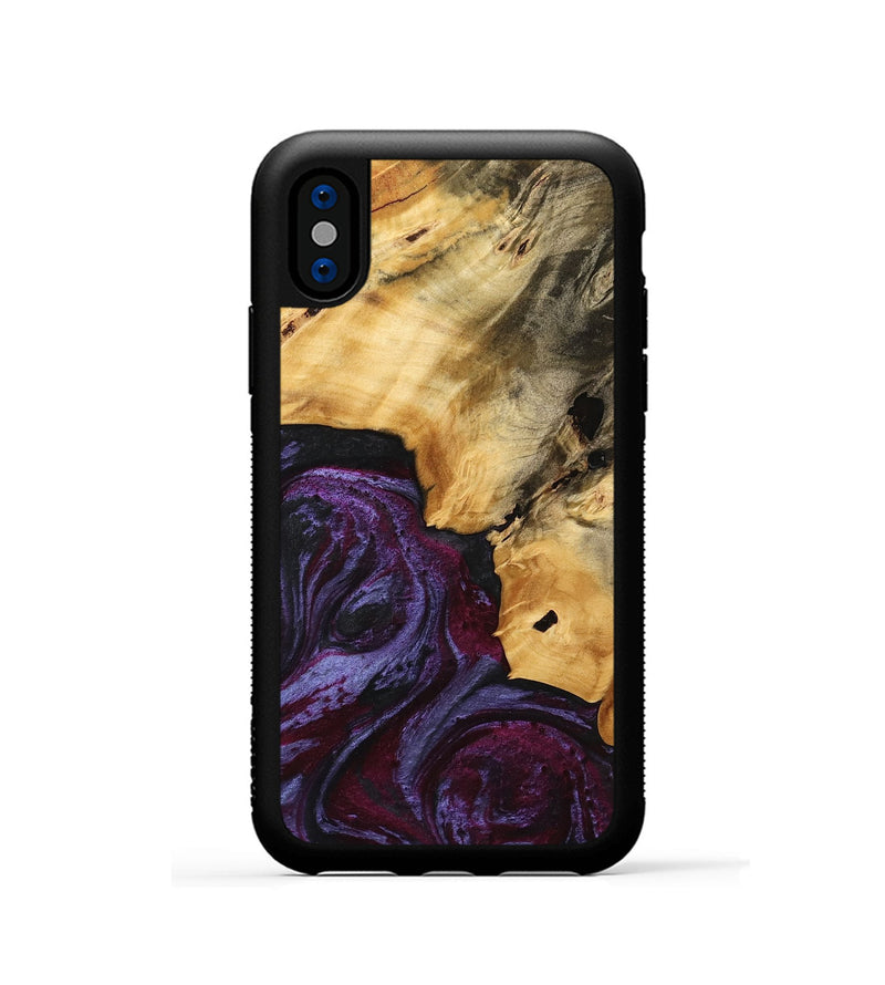 iPhone Xs Wood Phone Case - Vicu (Purple, 739330)