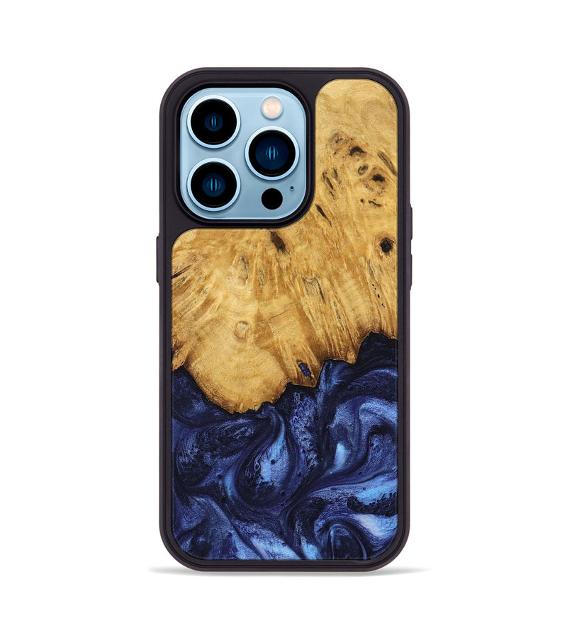 iPhone 14 Pro Wood Phone Case - Johan (Blue, 739381)