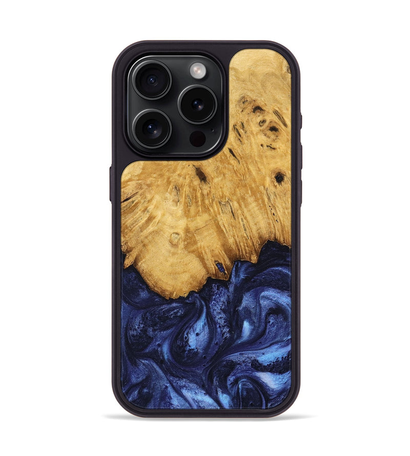 iPhone 15 Pro Wood Phone Case - Johan (Blue, 739381)