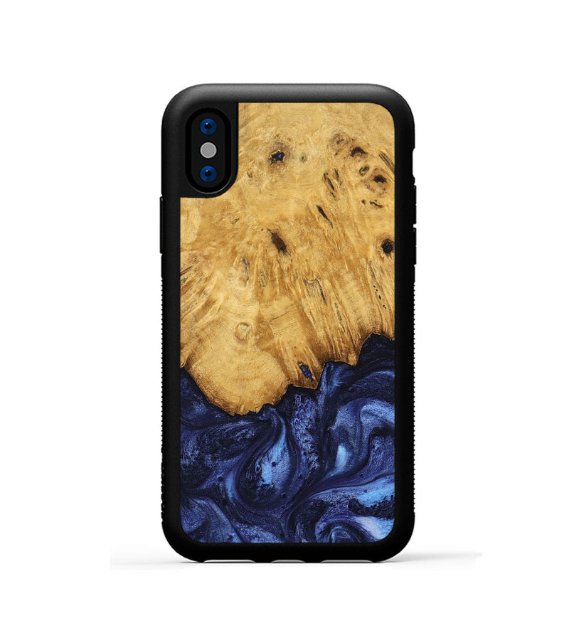 iPhone Xs Wood Phone Case - Johan (Blue, 739381)