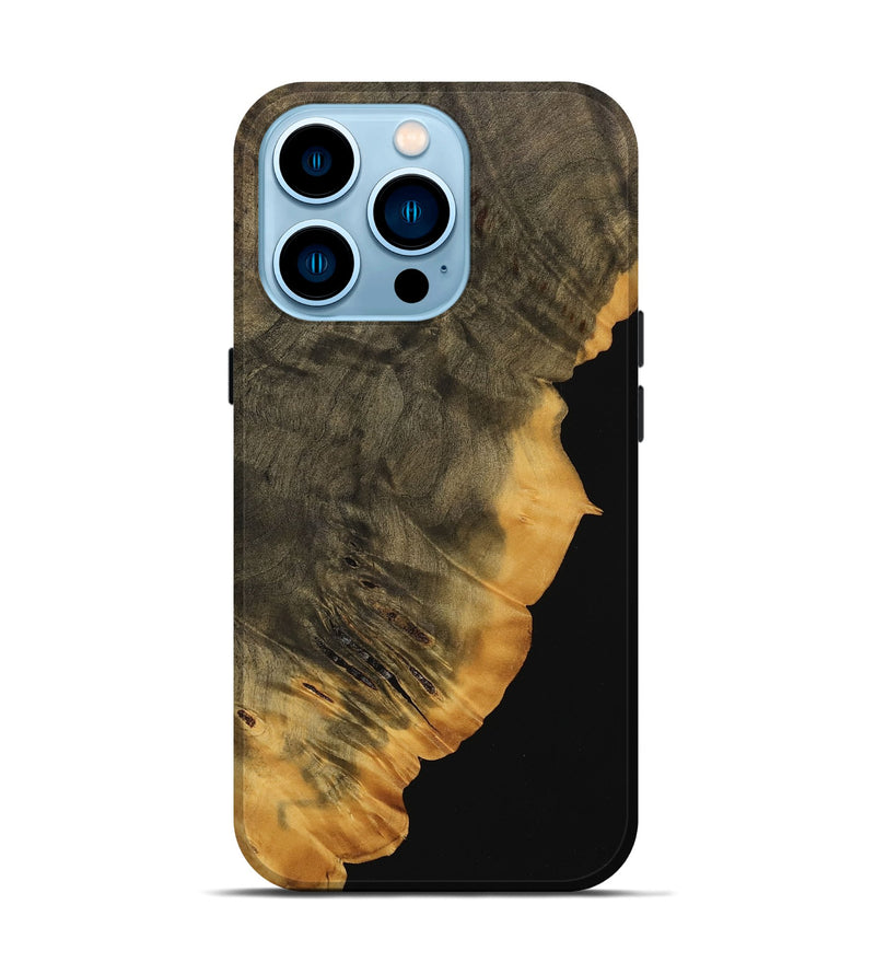 iPhone 14 Pro Wood Live Edge Phone Case - Stone (Wood Burl, 739471)