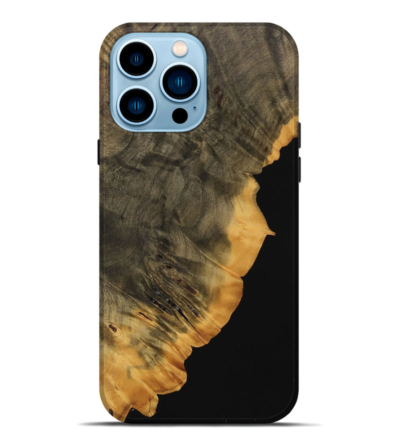 iPhone 14 Pro Max Wood Live Edge Phone Case - Stone (Wood Burl, 739471)