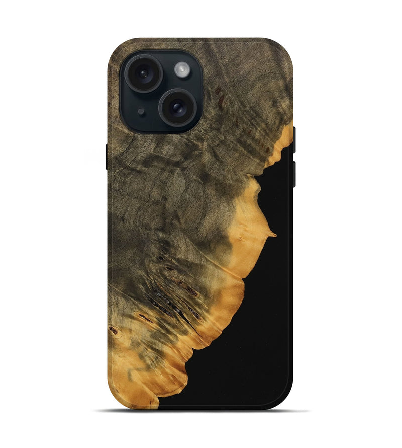 iPhone 15 Wood Live Edge Phone Case - Stone (Wood Burl, 739471)