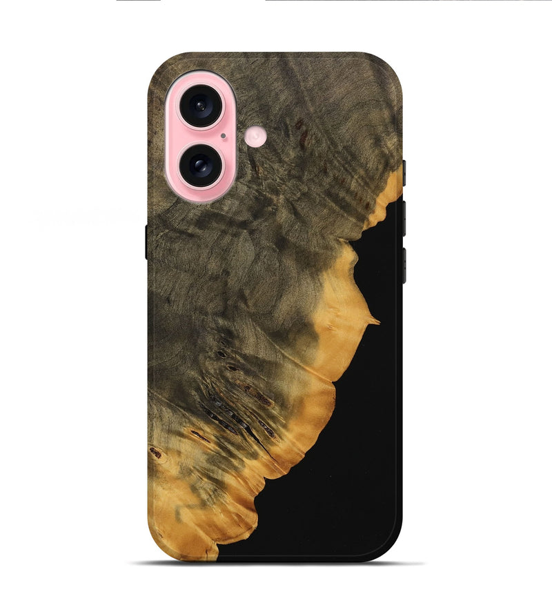 iPhone 16 Wood Live Edge Phone Case - Stone (Wood Burl, 739471)