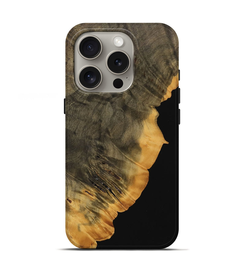 iPhone 16 Pro Wood Live Edge Phone Case - Stone (Wood Burl, 739471)