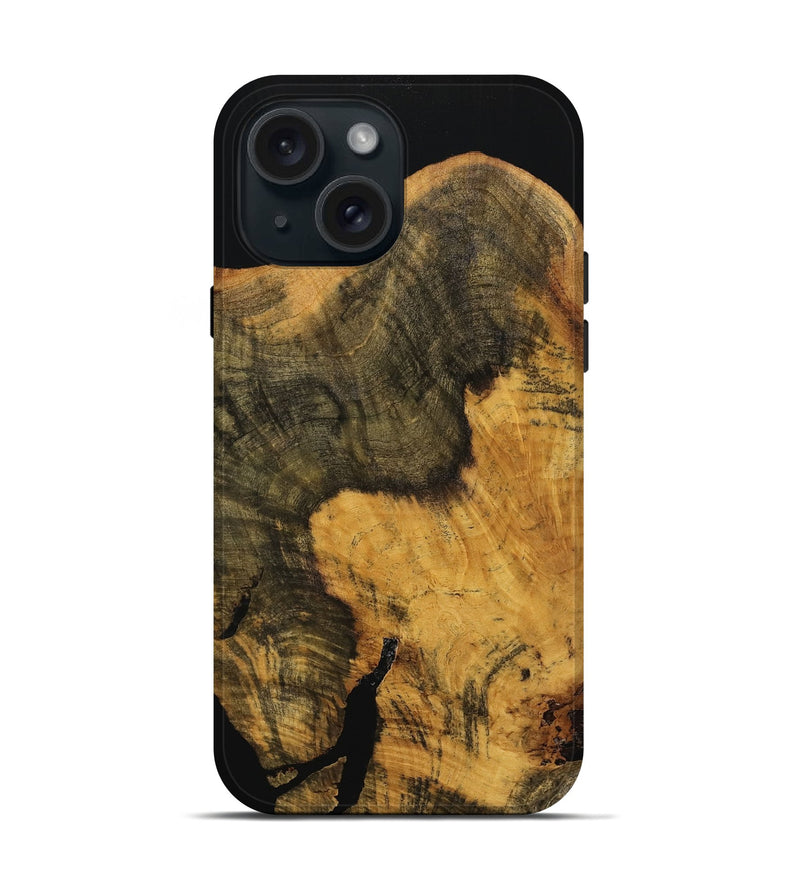 iPhone 15 Wood Live Edge Phone Case - Qafi (Wood Burl, 739475)