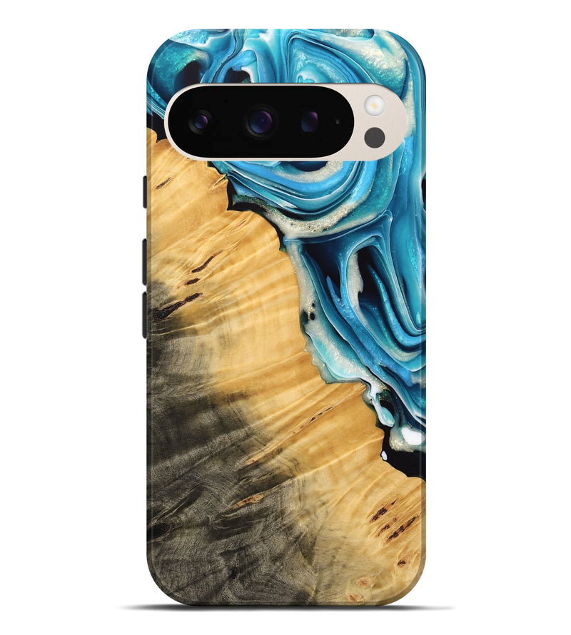 Pixel 9 Pro XL Wood Live Edge Phone Case - Karla (Blue, 739489)