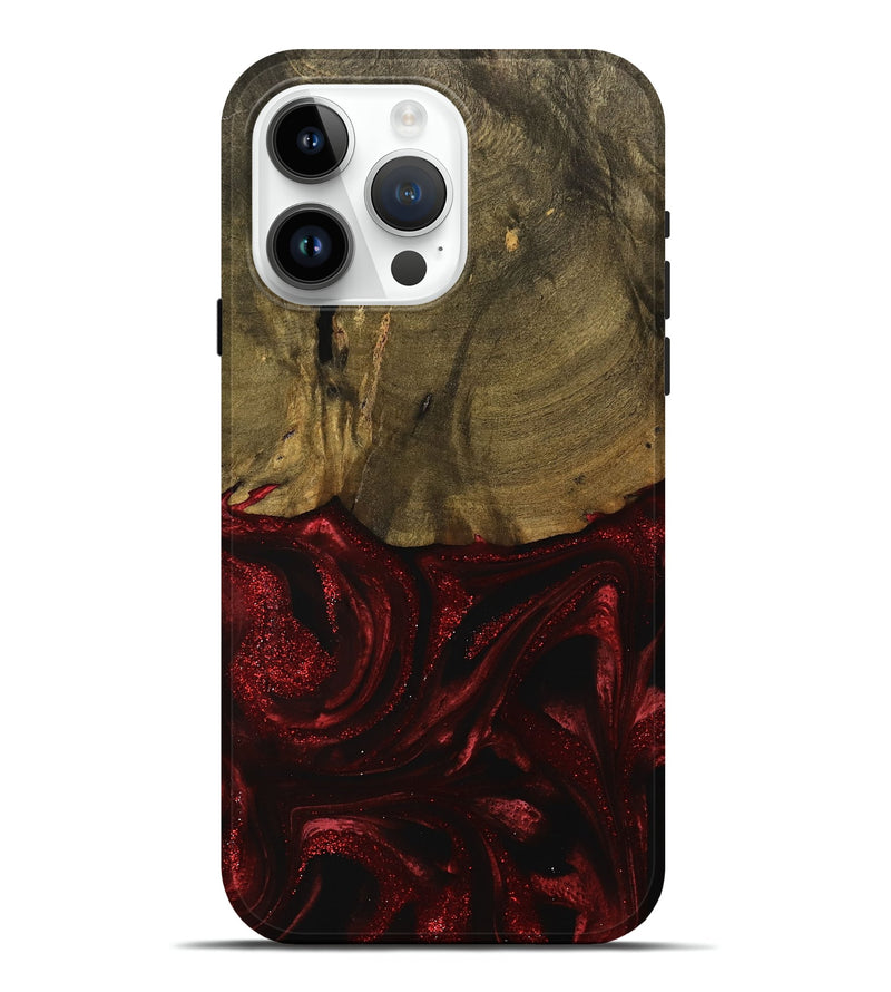 iPhone 15 Pro Max Wood Live Edge Phone Case - Berri (Red, 739504)