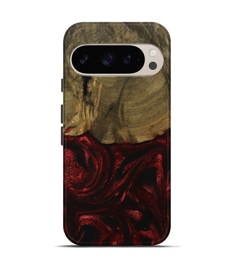 Pixel 9 Pro Wood Live Edge Phone Case - Berri (Red, 739504)