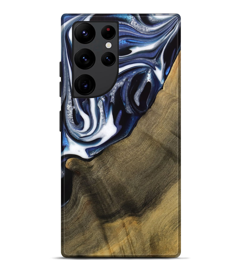 Galaxy S22 Ultra Wood Live Edge Phone Case - Severin (Blue, 739509)