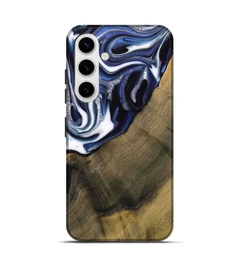 Galaxy S25 Wood Live Edge Phone Case - Severin (Blue, 739509)