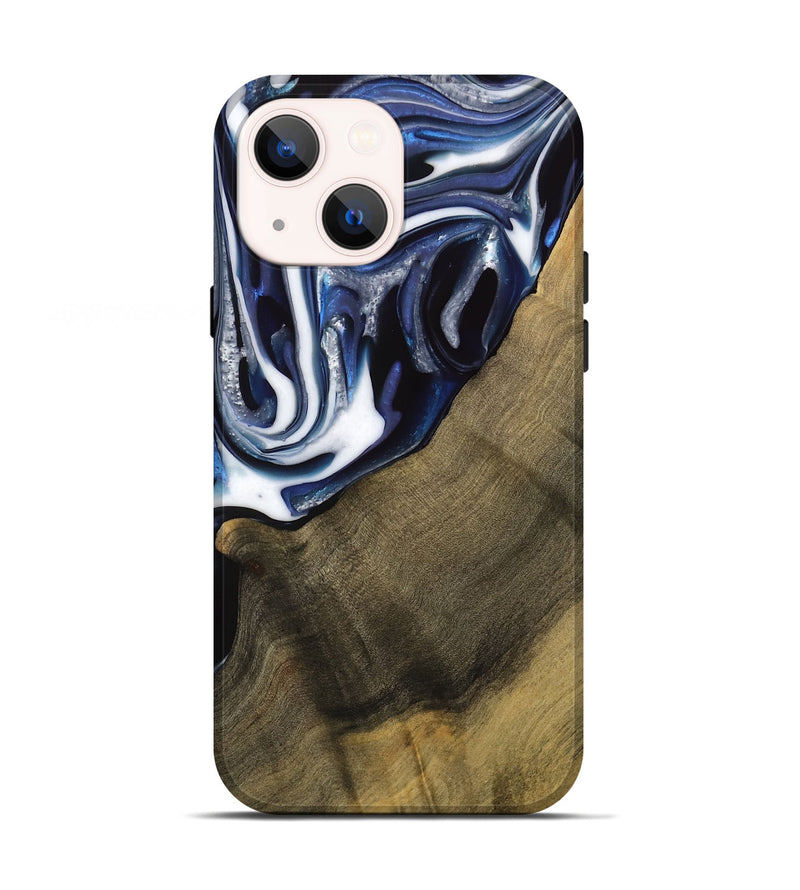 iPhone 13 Wood Live Edge Phone Case - Severin (Blue, 739509)