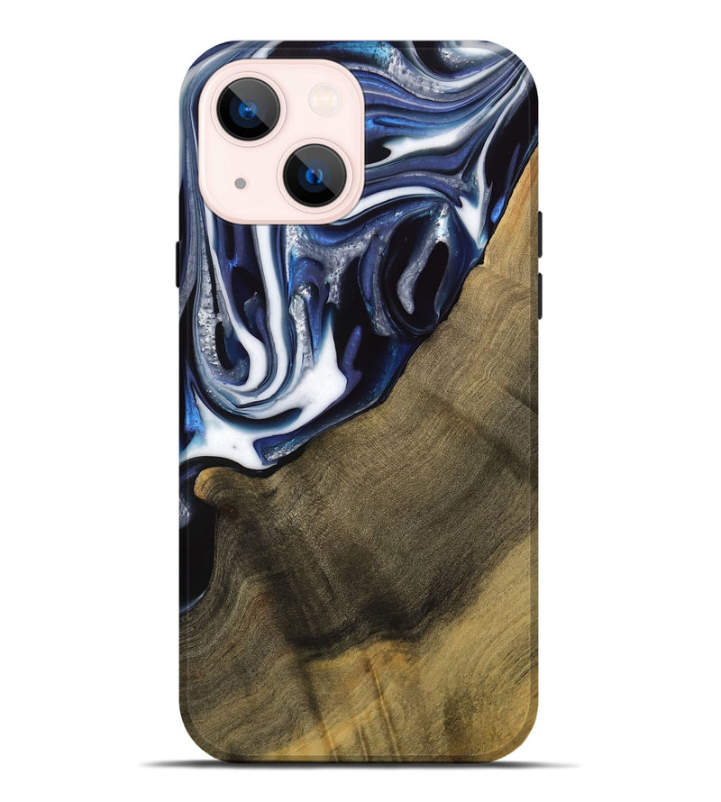 iPhone 14 Plus Wood Live Edge Phone Case - Severin (Blue, 739509)