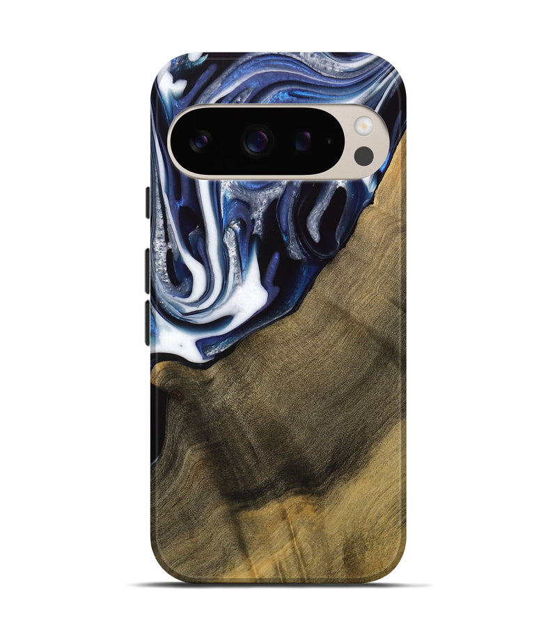 Pixel 9 Pro Wood Live Edge Phone Case - Severin (Blue, 739509)