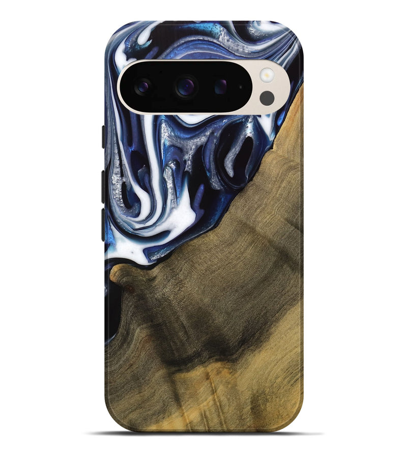 Pixel 9 Pro XL Wood Live Edge Phone Case - Severin (Blue, 739509)