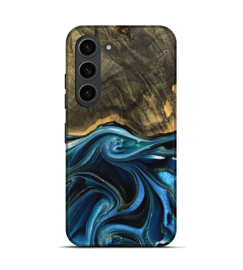 Galaxy S23 Wood Live Edge Phone Case - George (Blue, 739510)