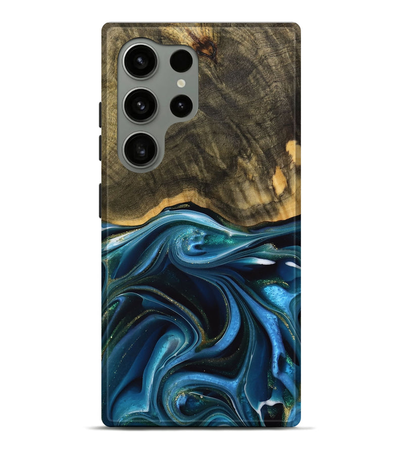 Galaxy S24 Ultra Wood Live Edge Phone Case - George (Blue, 739510)