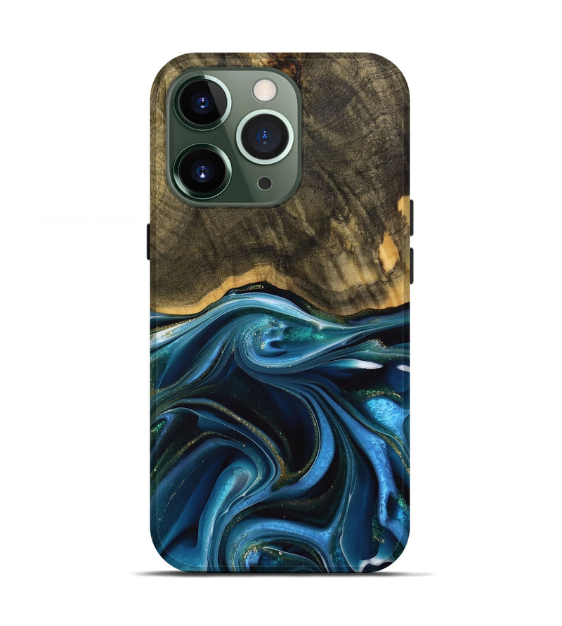 iPhone 13 Pro Wood Live Edge Phone Case - George (Blue, 739510)