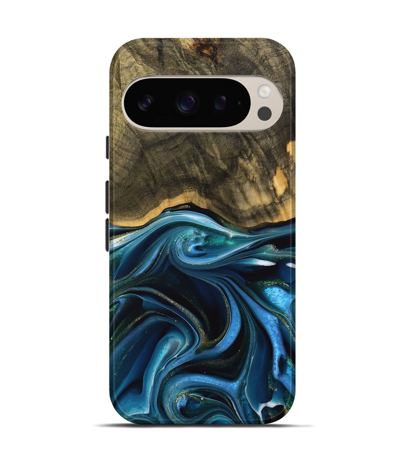 Pixel 9 Pro Wood Live Edge Phone Case - George (Blue, 739510)